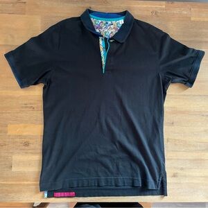 Robert Graham Black Polo with Vibrant Trim